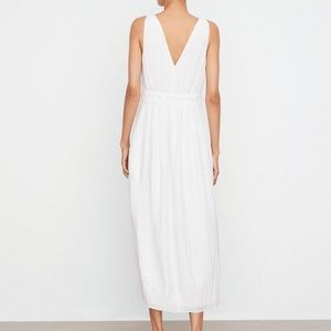 Vince Pleated Double V-Neck Dress